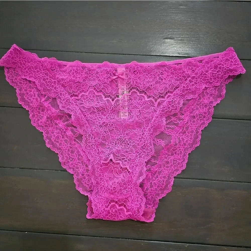 Victoria's Secret Dream Angels Pink Allure Shine Cheekini Panty Size XL